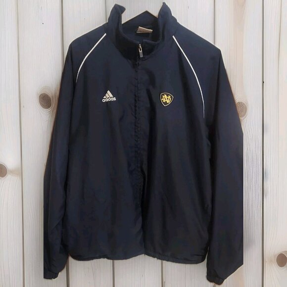 Adidas University Of Notre Dame Windbreaker Size Extra Large XL NCAA Full Zip - Picture 1 of 8